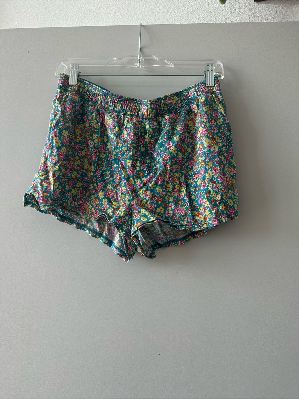 Victoria’s Secret Floral Print Elastic Waist Summer Shorts - Teal Multicolor